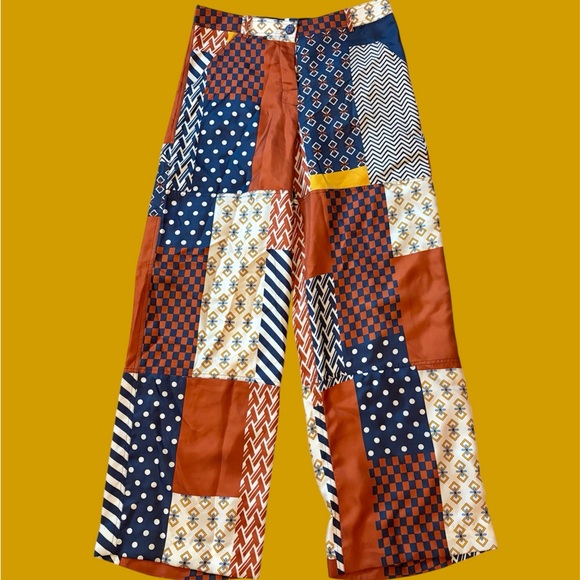 Tory Burch Pants - Tory Burch silk patchwork wide leg pants